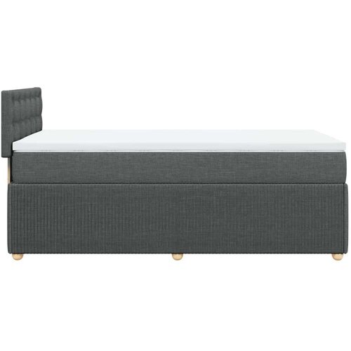 VidaXL Krevet s oprugama i madracem tamnosivi 90 x 190 cm od tkanine Slike