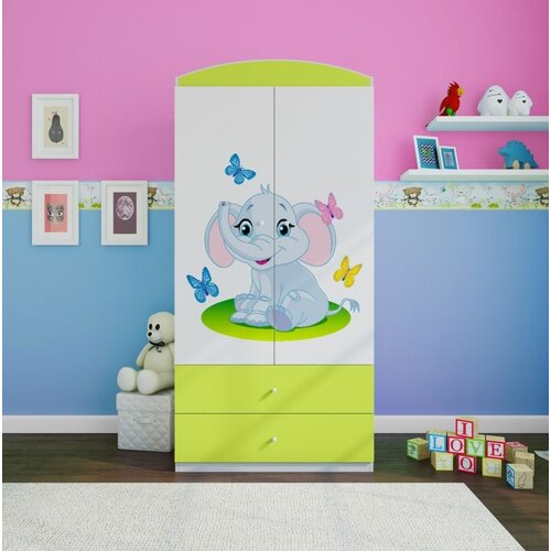 HAPPYKIDS GARDEROBNA OMARA DREAMY SLON�EK (VE� BARV)-Zelena Cene