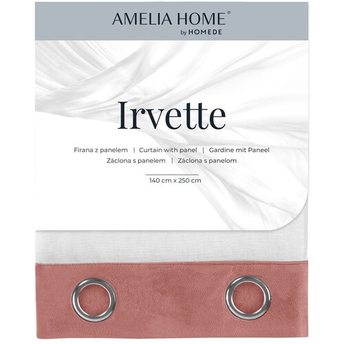  Curtain IRVETTE color white eyelets voile, velvet 140x250 ameliahome Slike