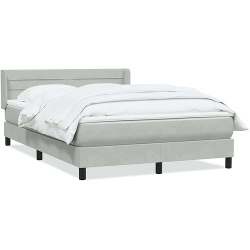 vidaXL Box spring postelja z vzmetnico svetlo siva 160x210 cm žamet Cene