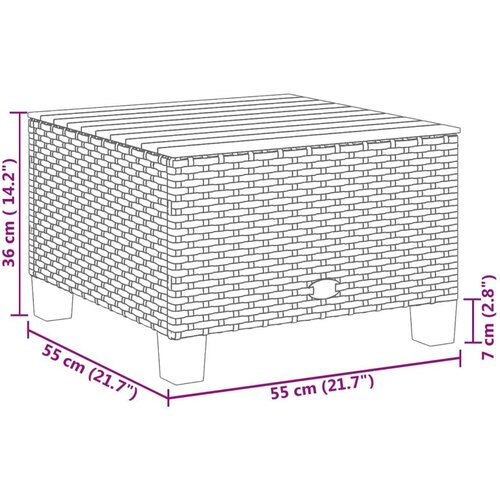 VidaXL Vrtni stol bež 55 x 55 x 36 cm od poliratana i bagremovog drva Slike