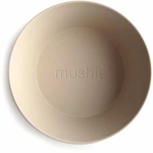 Mushie Round Dinnerware Bowl posudica Vanilla 2 kom