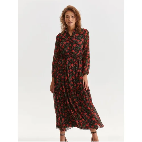 Top Secret Red and black floral shirt maxi dress - Ladies