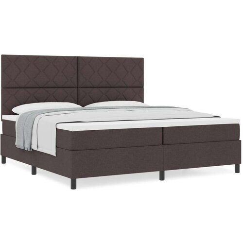 VidaXL Krevet s box springom i madracem tamnosmeđi 200x200 cm tkanina Slike