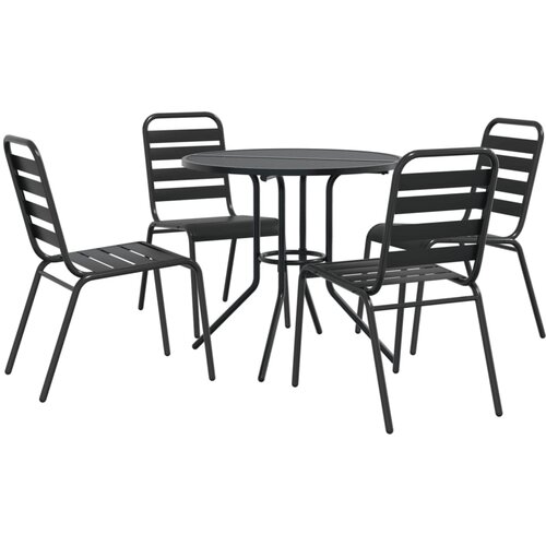 Maison Chic Vrtni stoli - Stol za vrt 5 kosov antracit pra&amp;scaron;no barvano jeklo JS1685, (21877583) Slike