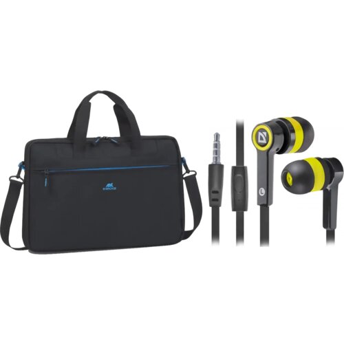 Rivacase torba za laptop 15.6 8037 crna+poklon slušalice bubice sa mikrofonom defender pulse 420, cž Slike