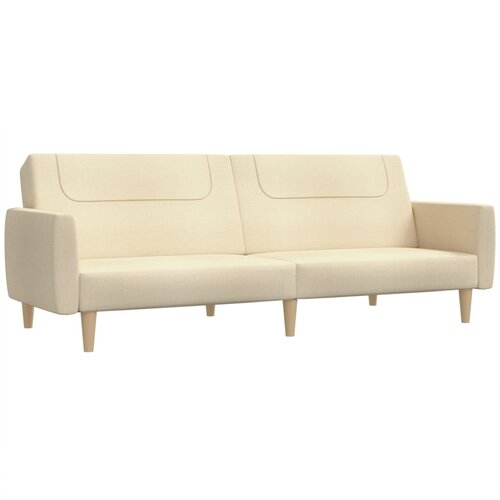 VidaXL Kavč dvosed z leži&amp;scaron;čem krem blago, (21038240) Slike