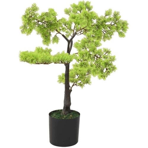 VidaXL Umetni bonsaj cipresa z loncem 60 cm zelene barve Slike