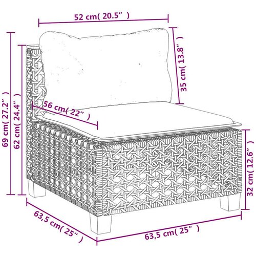 VidaXL 7-dijelni set vrtnih sofa od poliratana s jastucima bež Slike