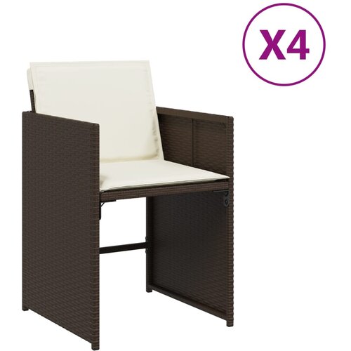 Maison Chic Vrtni stoli - Stol za vrt z blazinami 4 kosi rjav poli ratan JS2252, (21876673) Slike