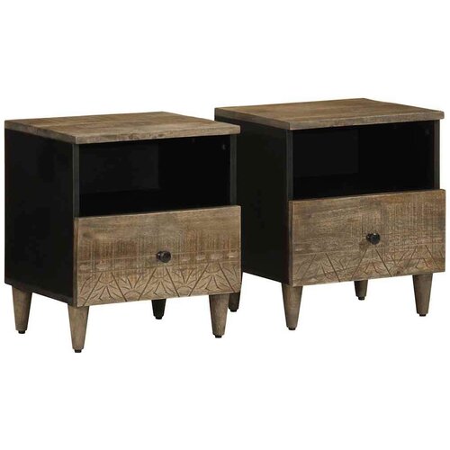  Noćni ormarići 2 kom svijetlo sivi 40x33x46 cm Puno drvo Mango Cijene