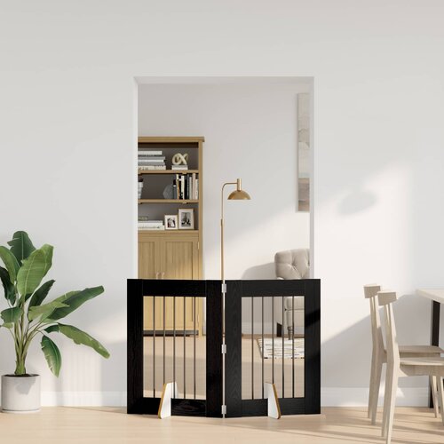  Vrata za pse s postoljem 2 pcs Crni hrast 60 x 80 cm Slike