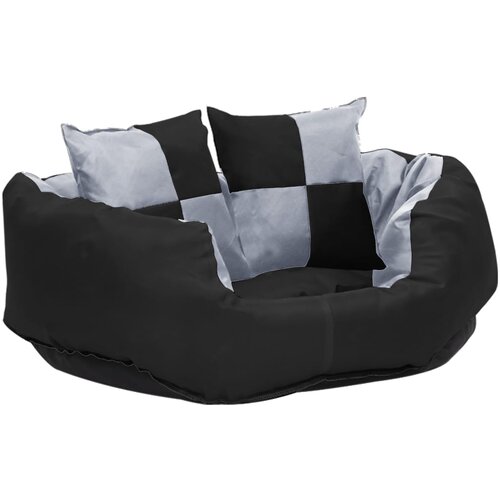  Dvostrani perivi jastuk za pse sivo-crni 65 x 50 x 20 cm Slike