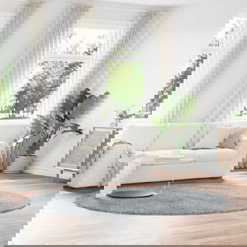 VidaXL Ko&amp;scaron;ata preproga srebrno siva 240x240 cm poliester Slike