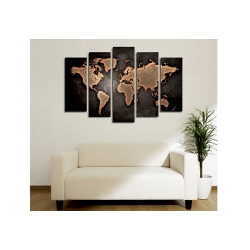 Wallity Pet slika karte svijeta 105x70 cm crne boje Slike