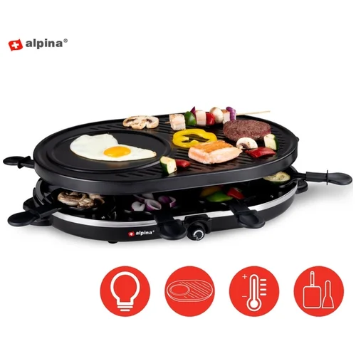 Alpina grill električni žar / raclette, gourmet, 1200W, ovalen