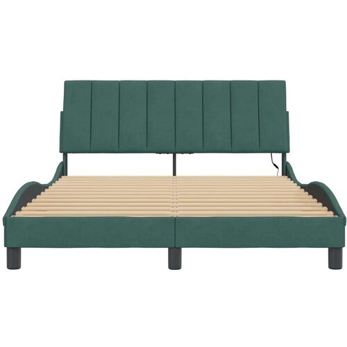  Okvir kreveta s LED svjetlima tamnozeleni 120x200 cm bar&amp;scaron;unasti Slike