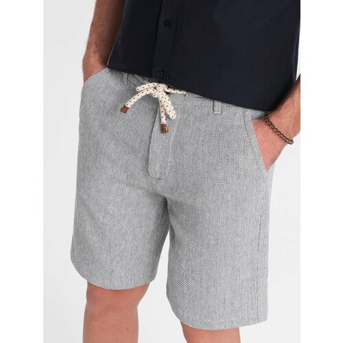 Ombre Men's knit shorts in linen and cotton - gray Slike