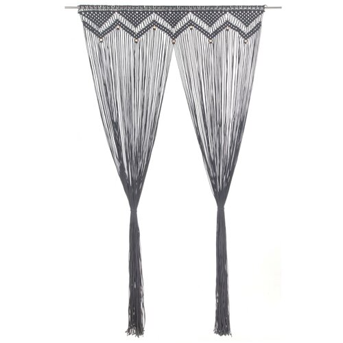 VidaXL Zavesa makrame antracitna 140x240 cm bombaž, (21024721) Slike