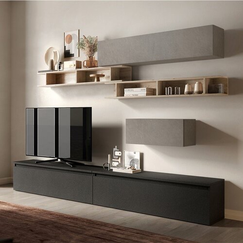 LC Mobili Sodobna siva stenska enota z regali INFINITY 2.0 900039-MRPB Slike