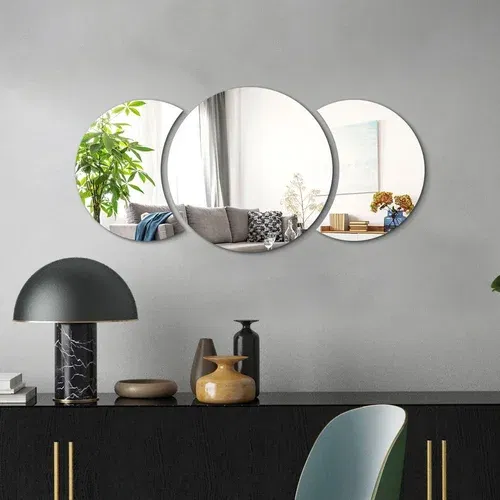 Ambiance Stenska nalepka 26x26 cm Half-moon Mirror - Ambiance