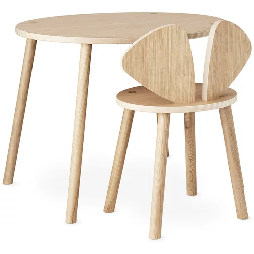 Nofred® drveni stolić i stolac za mališane mouse school oak (6-10 godina)