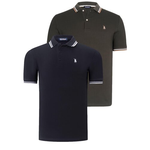Dewberry DUAL SET T8594 MENS T-SHIRT-BLACK-KHAKI Slike