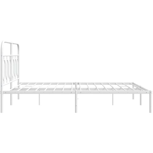 VidaXL Metalni okvir za krevet s uzglavljem bijeli 140 x 200 cm Slike