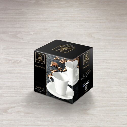  Set 2 Skodelic in Podstavkov, Porcelan, 160ml Cene
