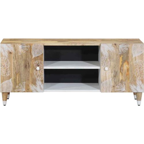 Maison Chic TV omarica - TV stojalo - Televizijska omarica 105x33,5x46 cm Masivni les Mango, (21698690) Slike