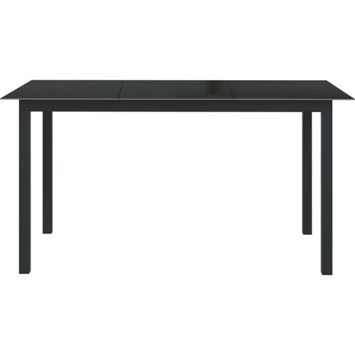 In vrtni stol crni 150 x 90 x 74 cm od aluminija i stakla Slike
