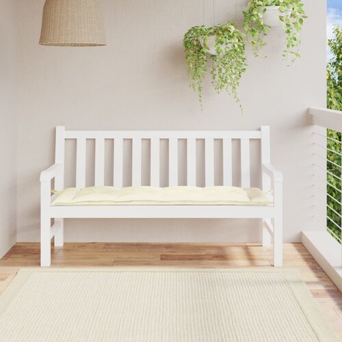  Jastuk za vrtnu klupu krem 150 x 50 x 7 cm od tkanine Oxford Slike