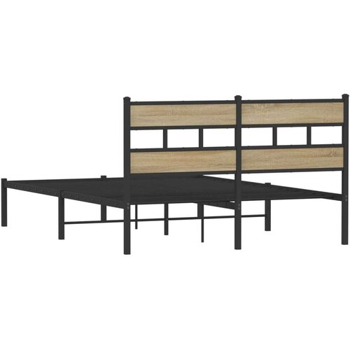 vidaXL Kovinski posteljni okvir brez vzmetnice sonoma hrast 160x200 cm Cene