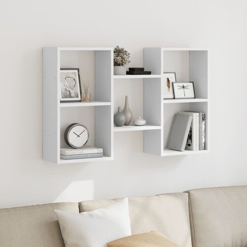 VidaXL Zidna polica bijela 96x18x60 cm od konstruiranog drva Slike
