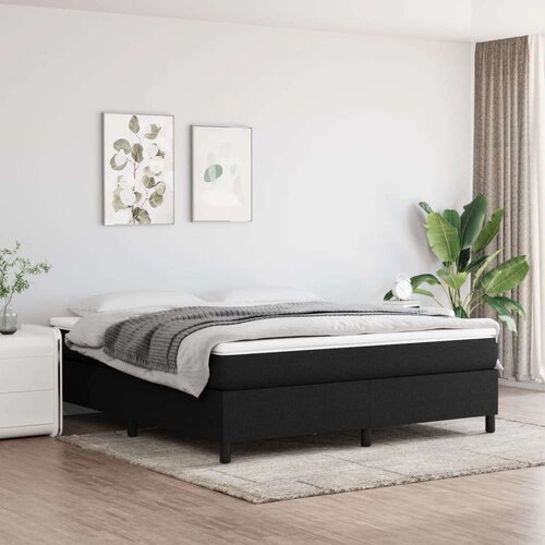  Box spring postelja z vzmetnico črna 160x200 cm blago, (20724005) Slike
