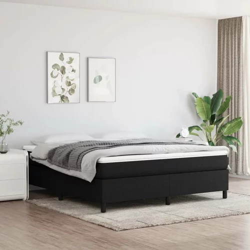  Box spring postelja z vzmetnico črna 160x200 cm blago, (20724005)