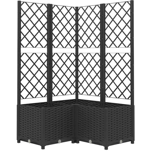  Vrtna sadilica s re&amp;scaron;etkom crna 80 x 80 x 136 cm PP Slike