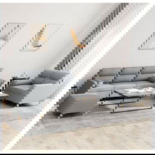 vidaXL 3-dijelni set sofa s jastucima svjetlosivi od tkanine Cijene