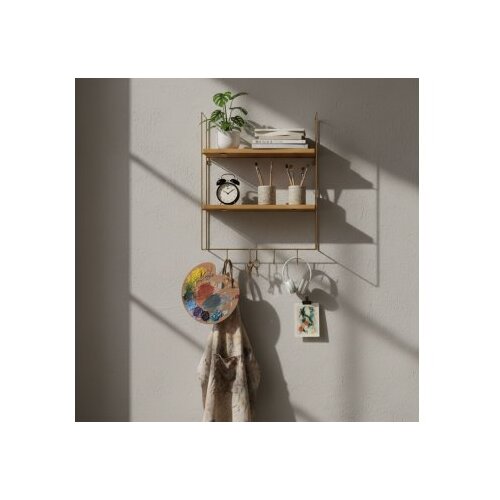 Hanah home Zidna polica, 58x42x15cm, Crna Slike