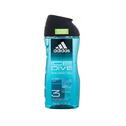 Adidas Ice Dive Shower Gel 3-In-1 osvežilen gel za prhanje 250 ml za mo&amp;scaron;ke Slike