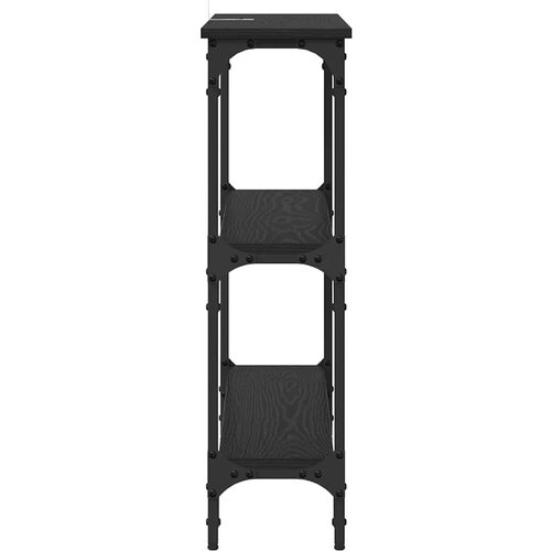  Konzolna stolica s policom Crni hrast 100 x 22.5 x 75 cm Slike