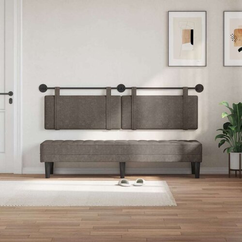  Držeće uzglavlje Zidne Sivi 170 x 55 x 5 cm Antikni PU - Sivi 160 cm bez LED Slike