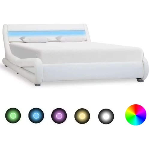  za krevet od umjetne kože LED bijeli 140 x 200 cm