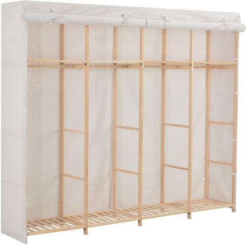The Living Store Garderobna omara iz blaga 200x40x170 cm bela - Garderobna Omara, (21434264) Cene