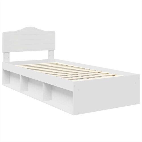  Okvir za krevet Bijelo 75 x 190 cm Čvrsto borovo drvo Slike