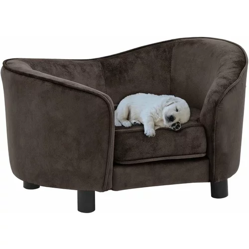  sofa za pse smeđa 69 x 49 x 40 cm plišana