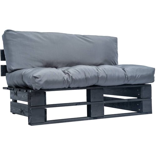  Vrtna sofa od paleta od borovine s crvenim jastucima Slike
