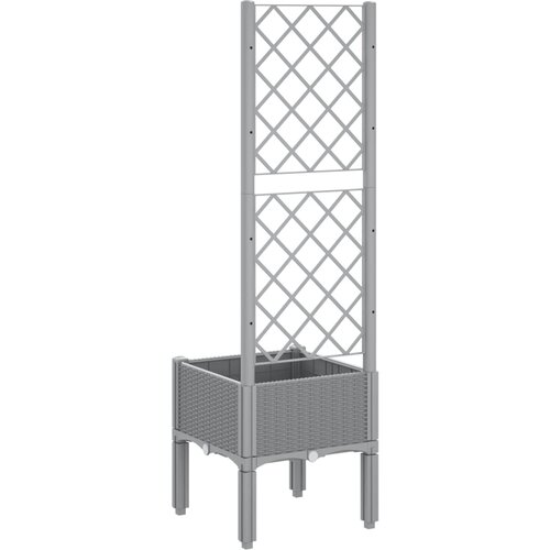  Vrtna sadilica s re&amp;scaron;etkom svjetlosiva 40 x 40 x 142 cm PP Slike