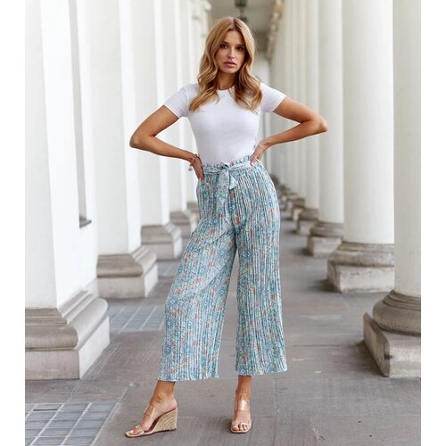 UR/CEO Green pleated floral pants Macognano Cijene