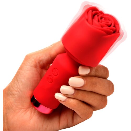XR Brands BLOOMGASM - Pleasure Rose Mini Wand Vibrator - Red Cijene